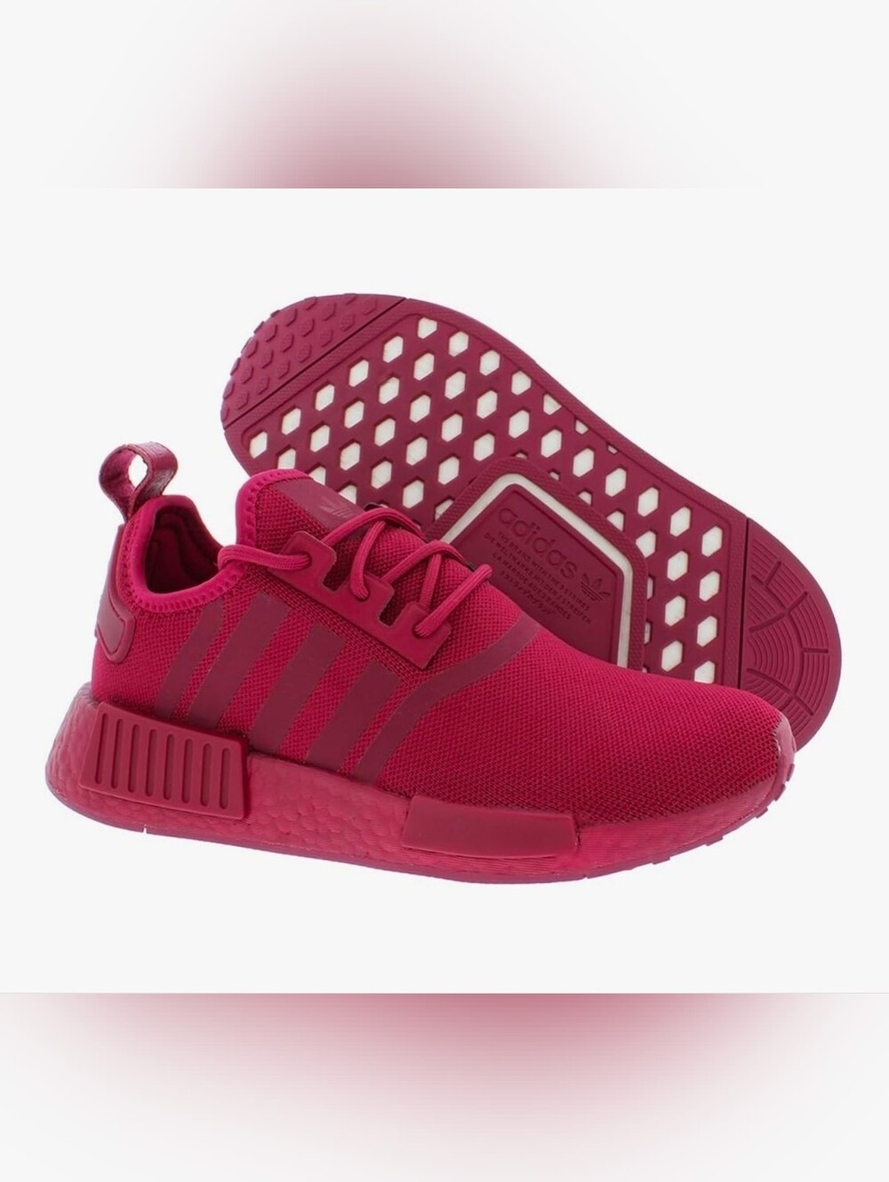 Adidas NMD R1 Sneakers in Bright Raspberry Pink/Wine Womens 7.5